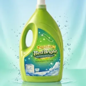 Home Best Quality Detergent Liquid green colour bottle with BestBright sticker on it