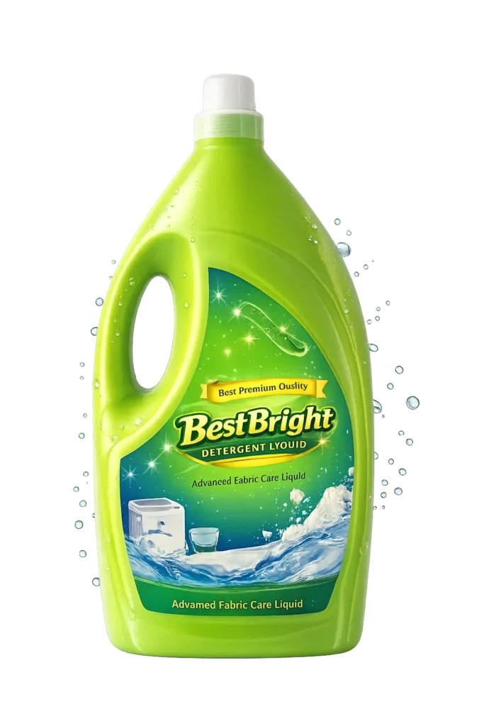Best Quality Detergent Liquid green colour bottle with BestBright sticker on it